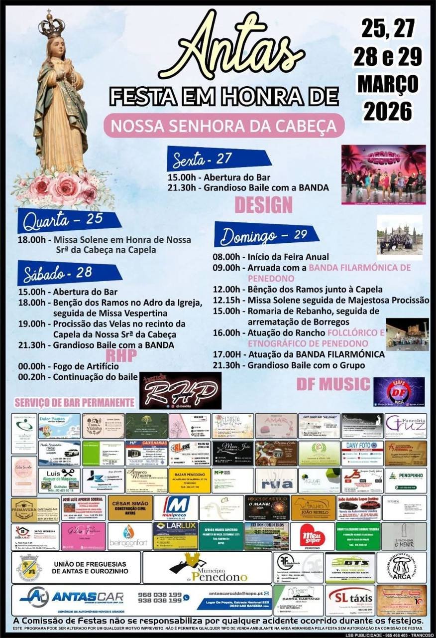 Cartaz Festa em honra de Nossa Senhora da Cabeça 2026 - Antas