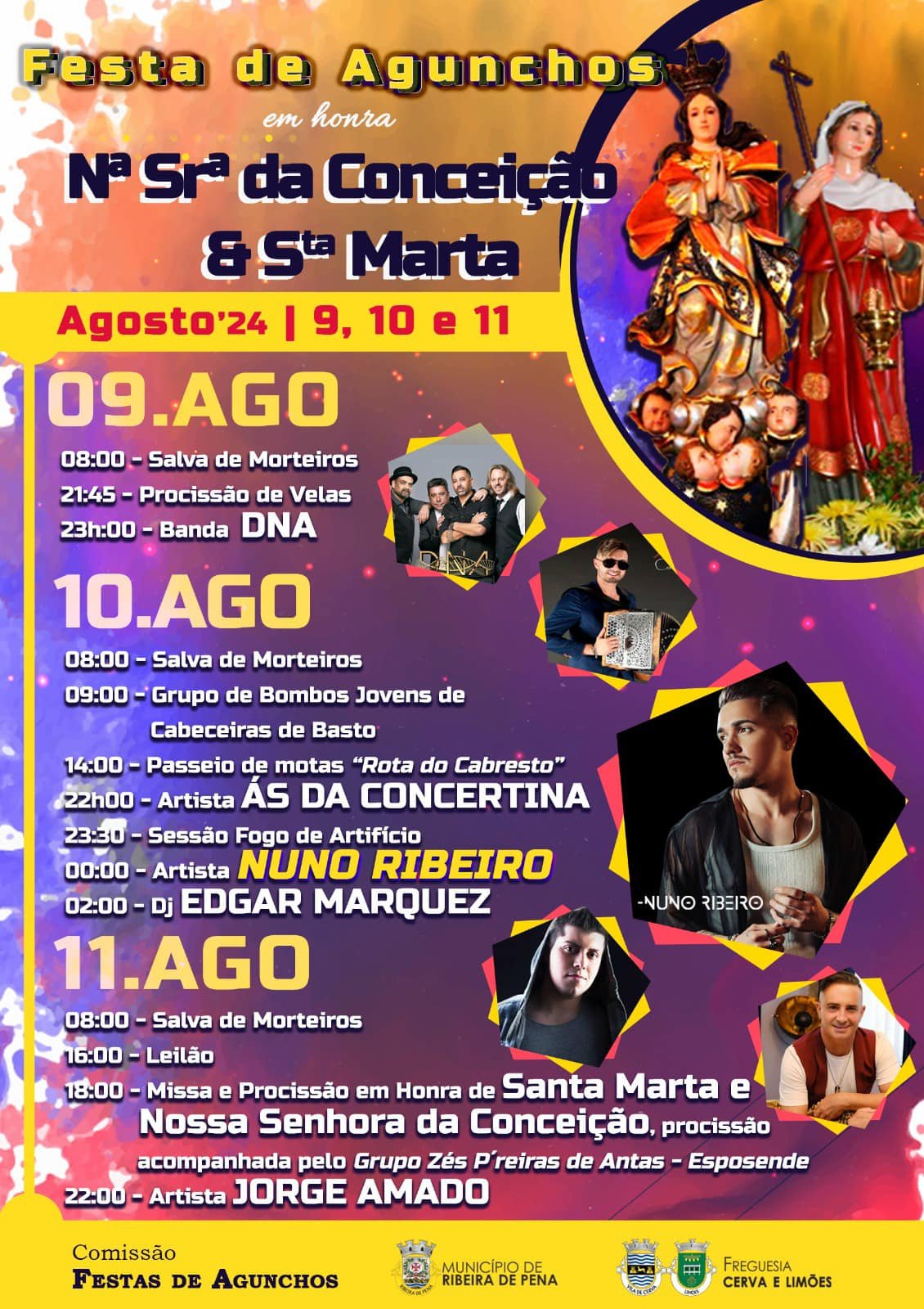 Cartaz Festa em Honra de Nossa Senhora da Conceição 2024 - Agunchos