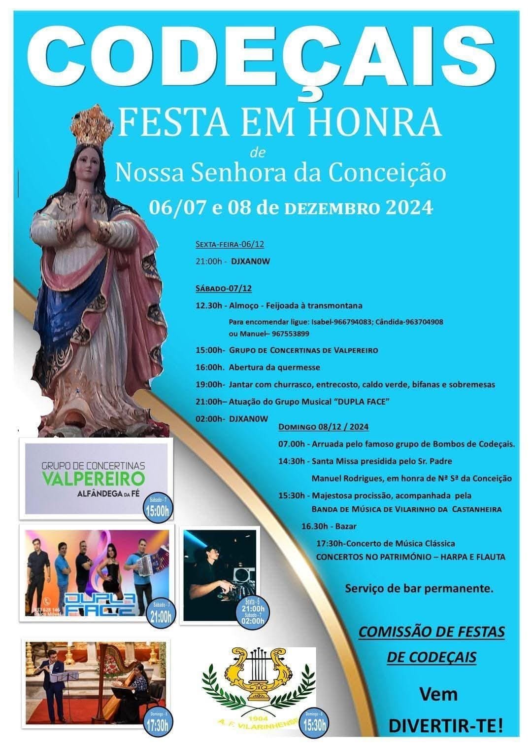 Cartaz Festa em Honra de Nossa Senhora da Conceição 2024 - Codeçais