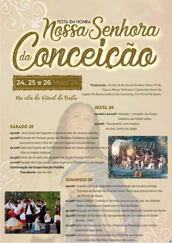 Cartaz Festa em Honra de Nossa Senhora da Conceição 2024 - Fermil de Basto