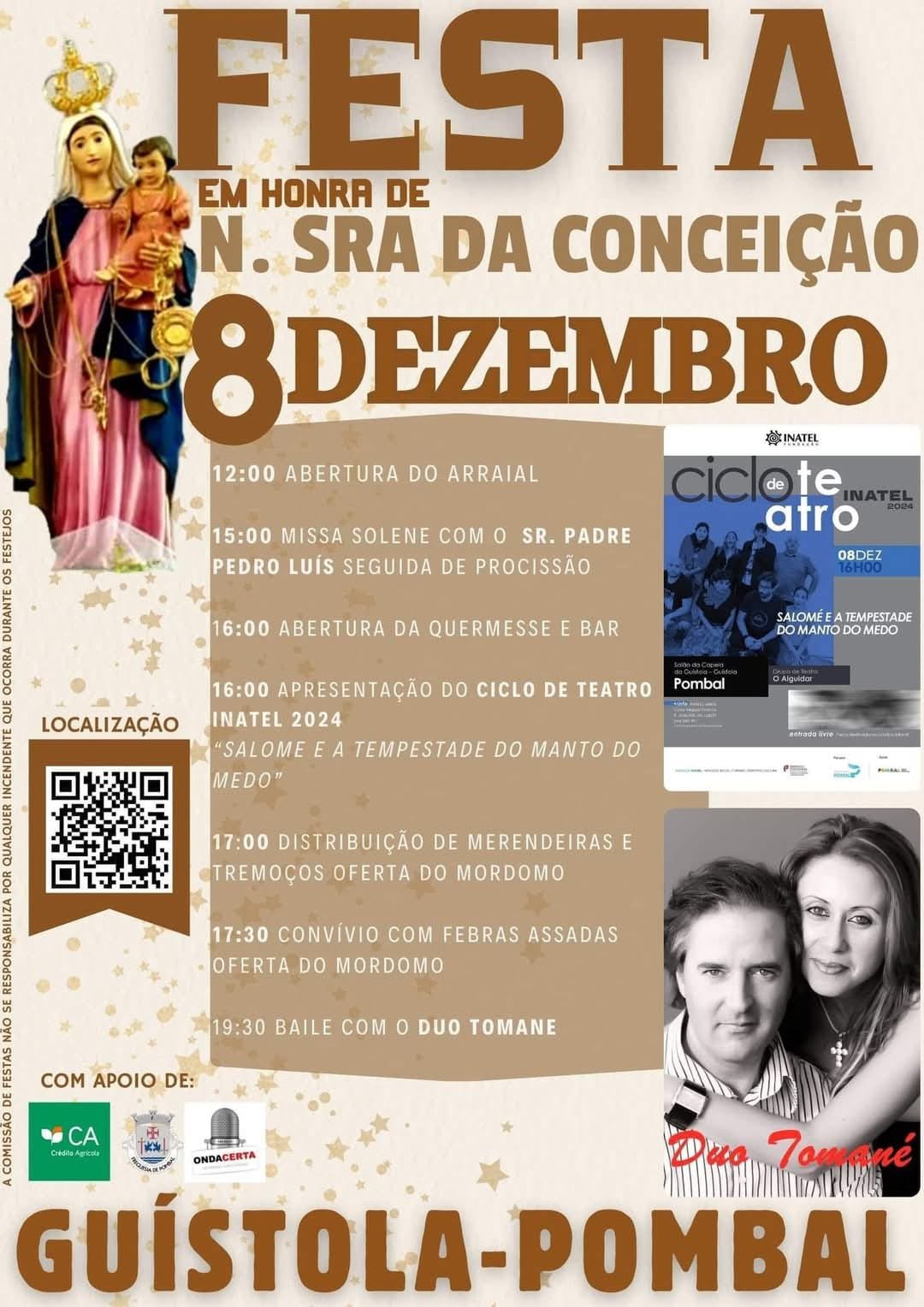 Cartaz Festa em Honra de Nossa Senhora da Conceição 2024 - Pombal