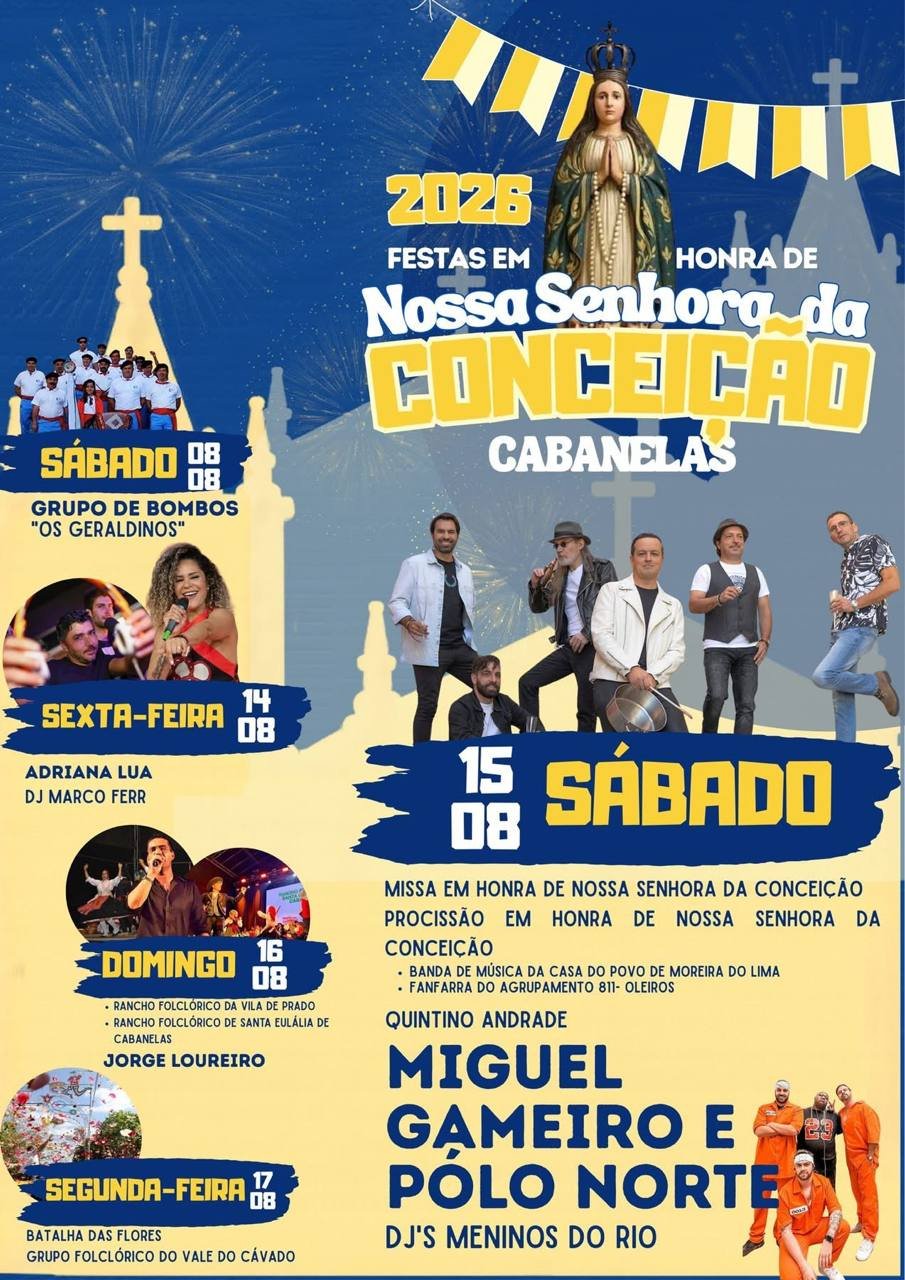 Cartaz Festa em honra de Nossa Senhora da Conceição 2026 - Cabanelas