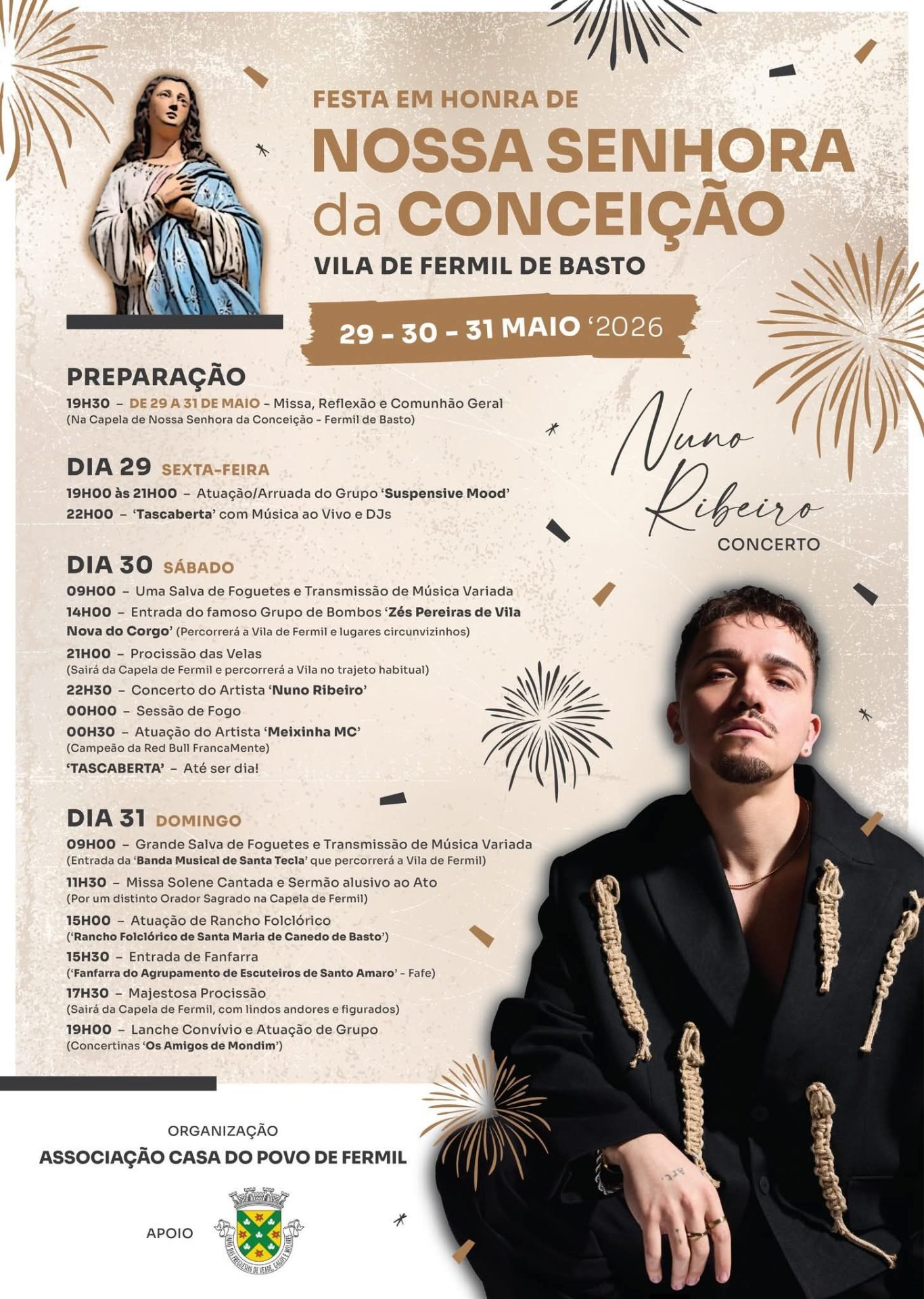 Cartaz Festa em honra de Nossa Senhora da Conceição 2026 - Fermil de Basto