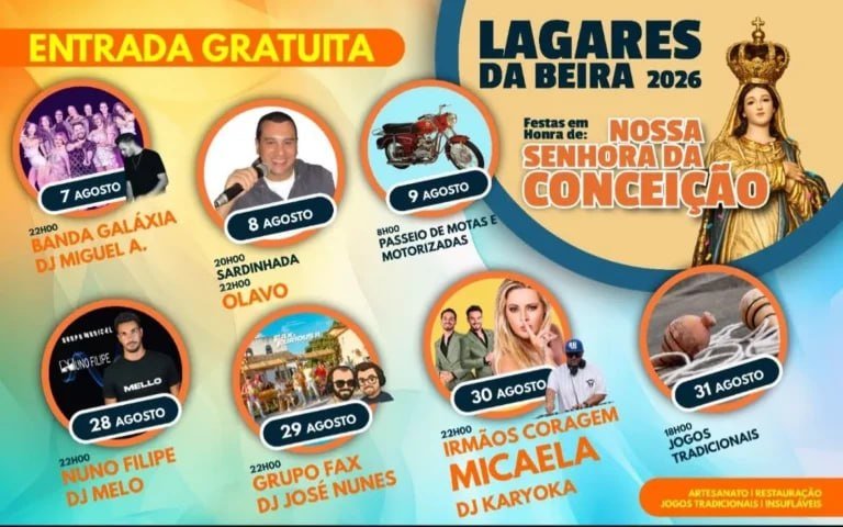Cartaz Festa em honra de Nossa Senhora da Conceição 2026 - Lagares da Beira