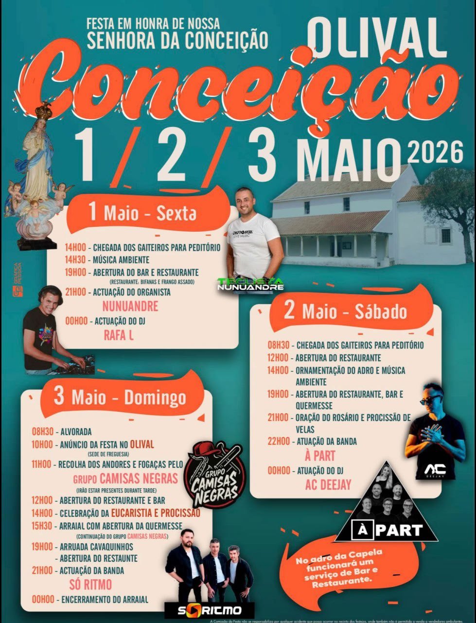 Cartaz Festa em honra de Nossa Senhora da Conceição 2026 - Olival