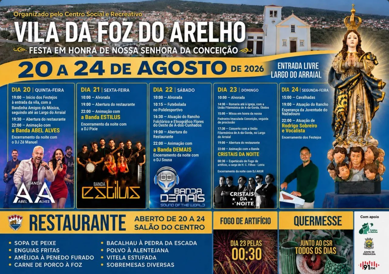 Cartaz Festa em honra de Nossa Senhora da Conceição 2026 - Vila da Foz do Arelho