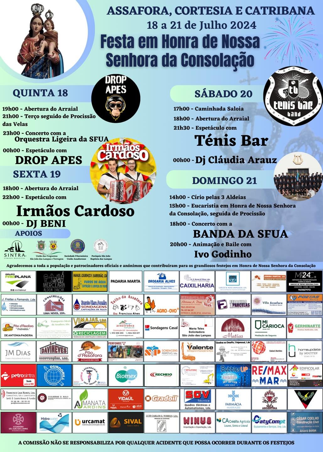 Cartaz Festa em Honra de Nossa Senhora da Consolação 2024 - Assafora