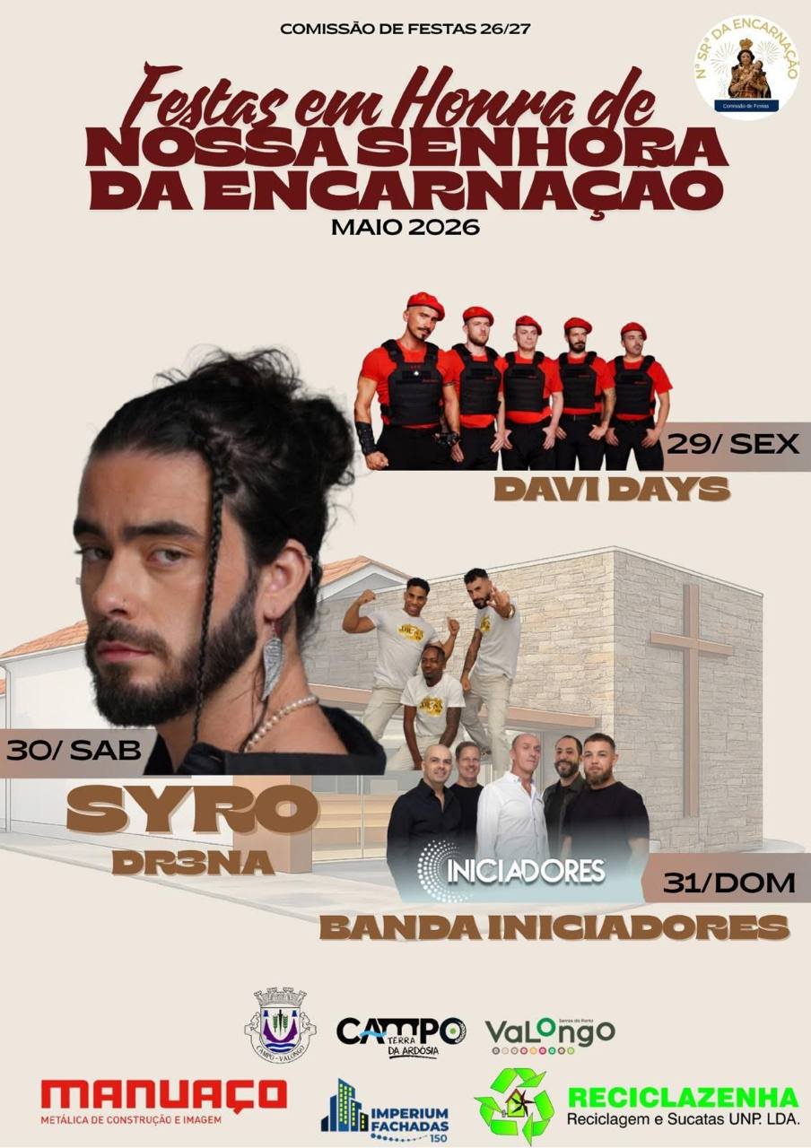 Cartaz Festa em honra de Nossa Senhora da Encarnação 2026 - Valongo