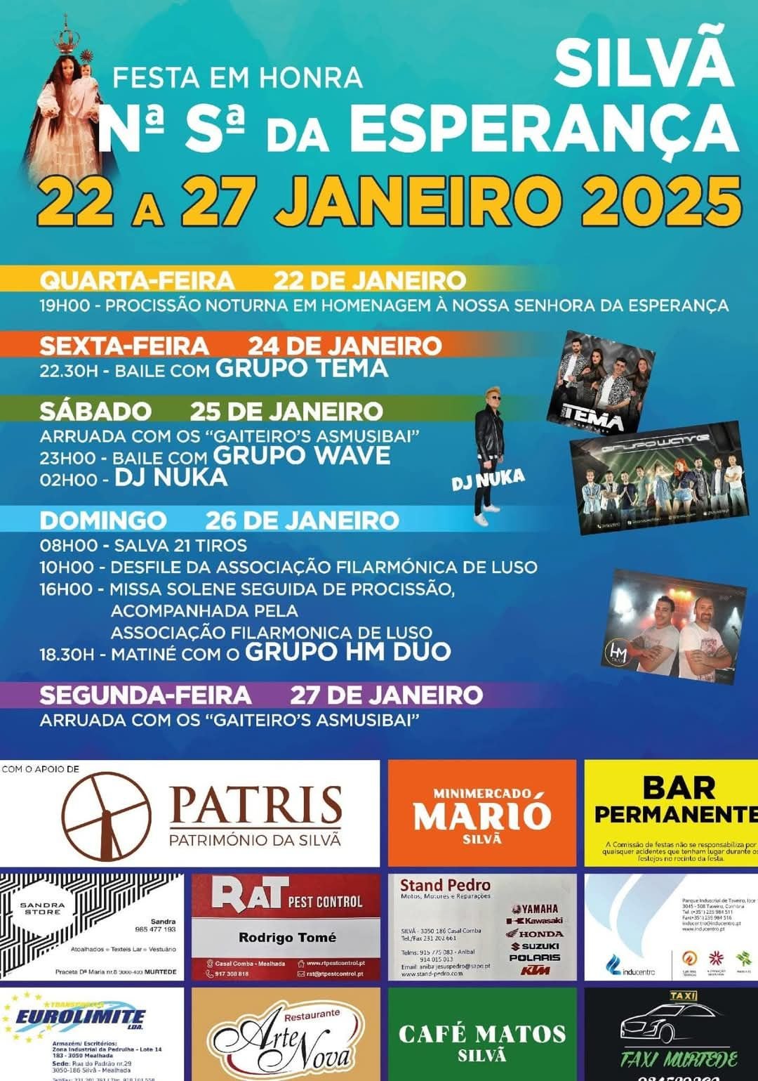 Cartaz Festa em honra de Nossa Senhora da Esperança 2025 - Silvã