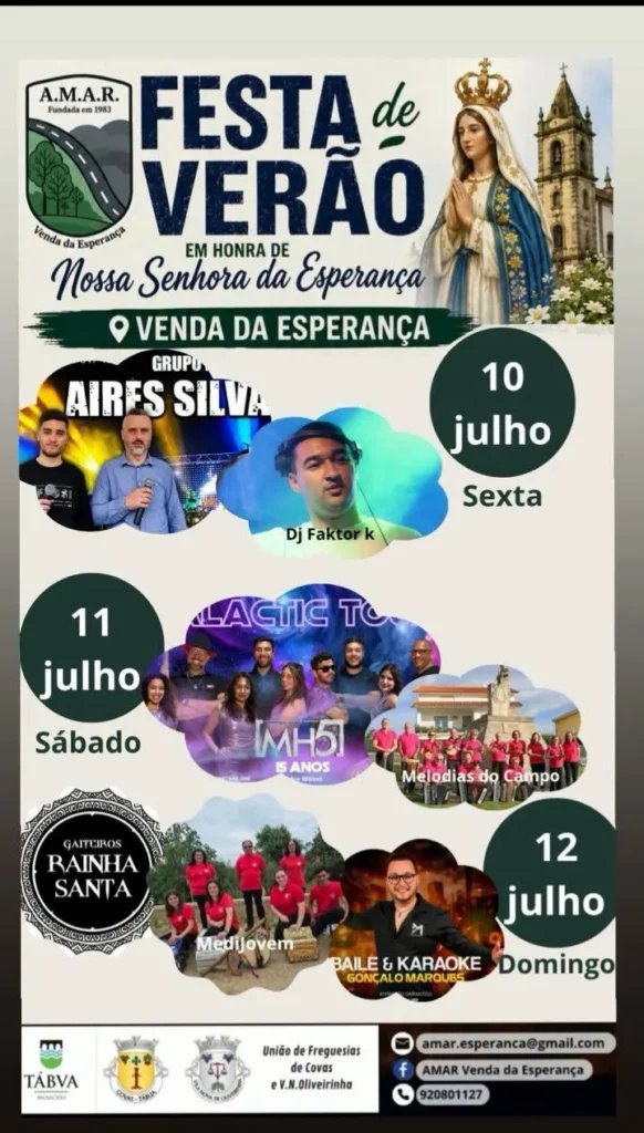 Cartaz Festa em honra de Nossa Senhora da Esperança 2026 - Venda da Esperança