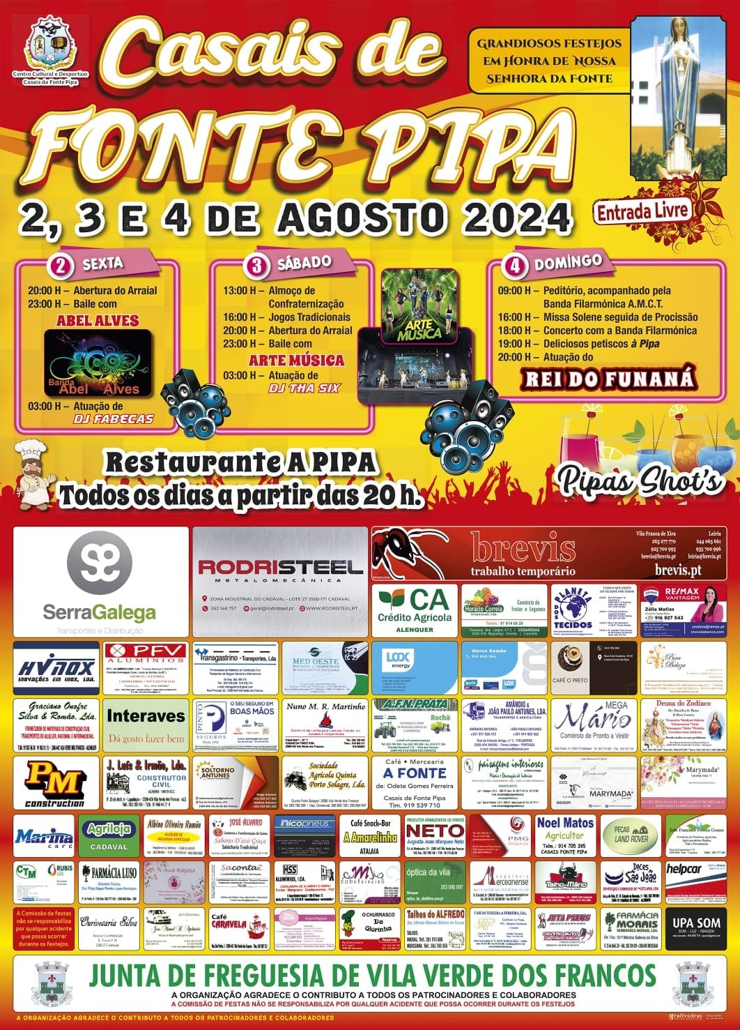 Cartaz Festa em Honra de Nossa Senhora da Fonte 2024 - Vila Verde dos Francos