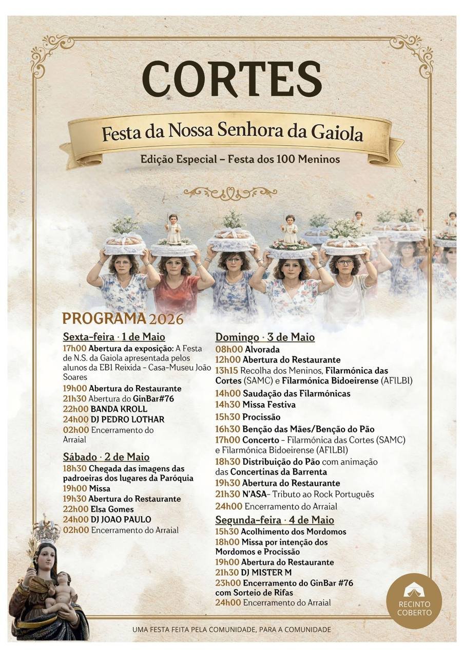 Cartaz Festa em honra de Nossa Senhora da Gaiola 2026 - Cortes