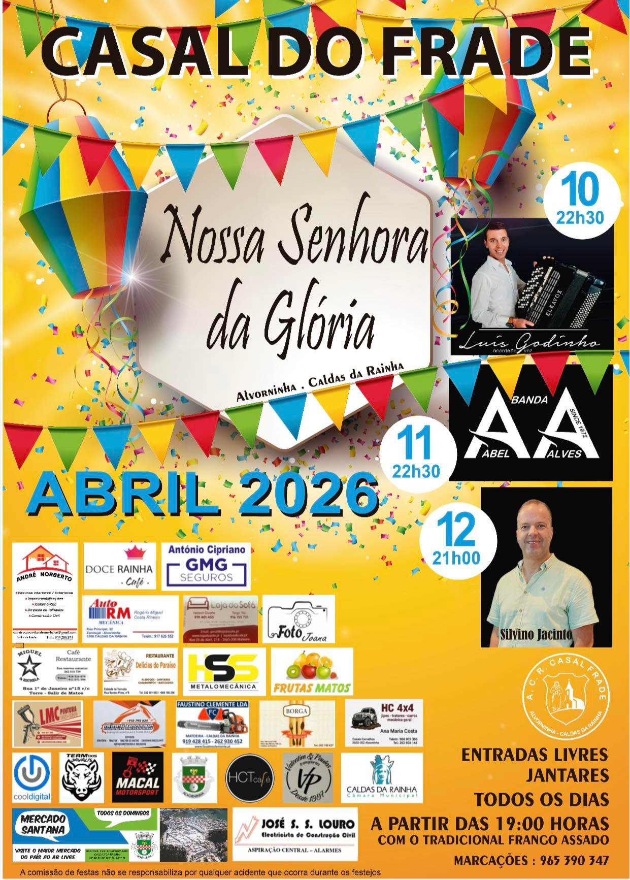 Cartaz Festa em honra de Nossa Senhora da Glória 2026 - Casal do Frade