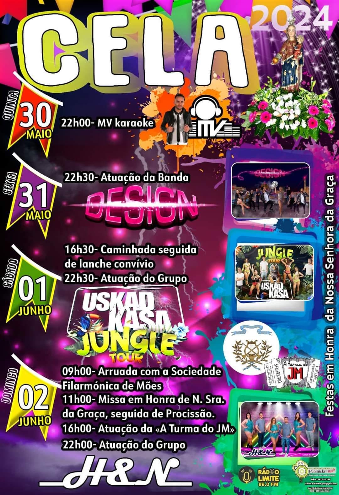 Cartaz Festa em Honra de Nossa Senhora da Graça 2024 - Cela