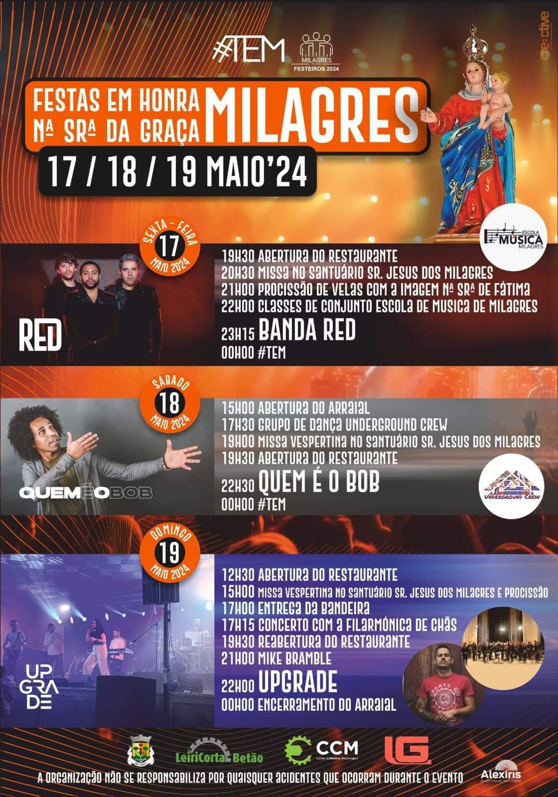 Cartaz Festa em Honra de Nossa Senhora da Graça 2024 - Milagres