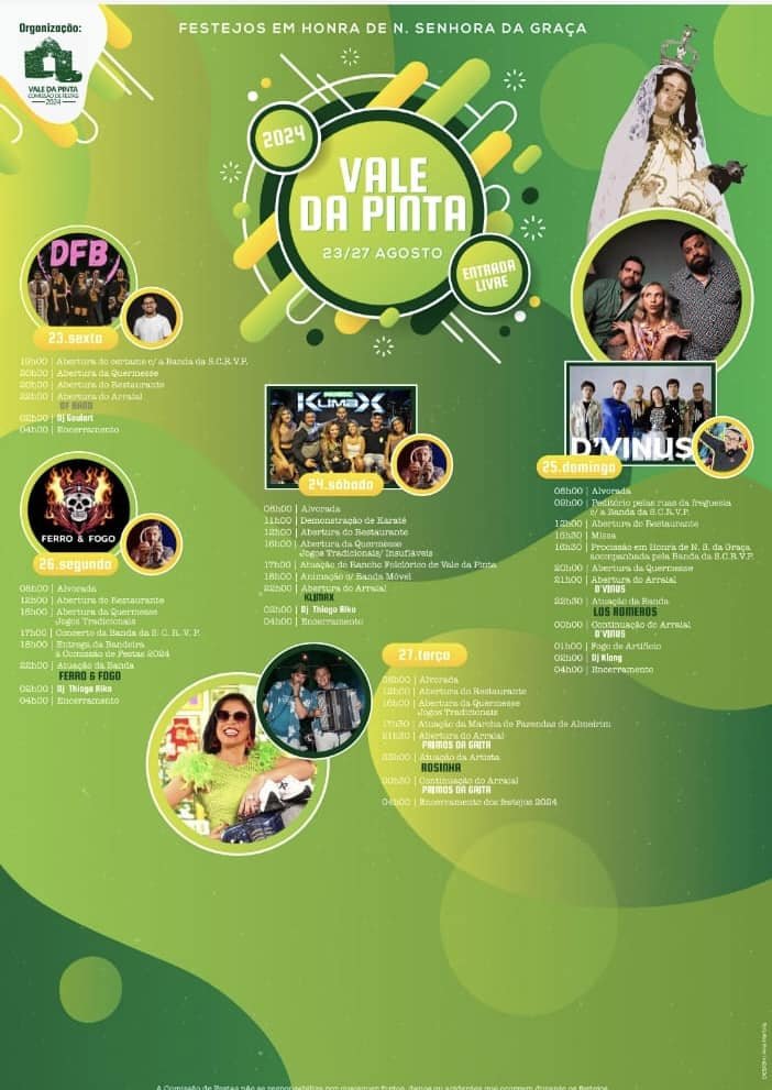 Cartaz Festa em Honra de Nossa Senhora da Graça 2024 - Vale da Pinta