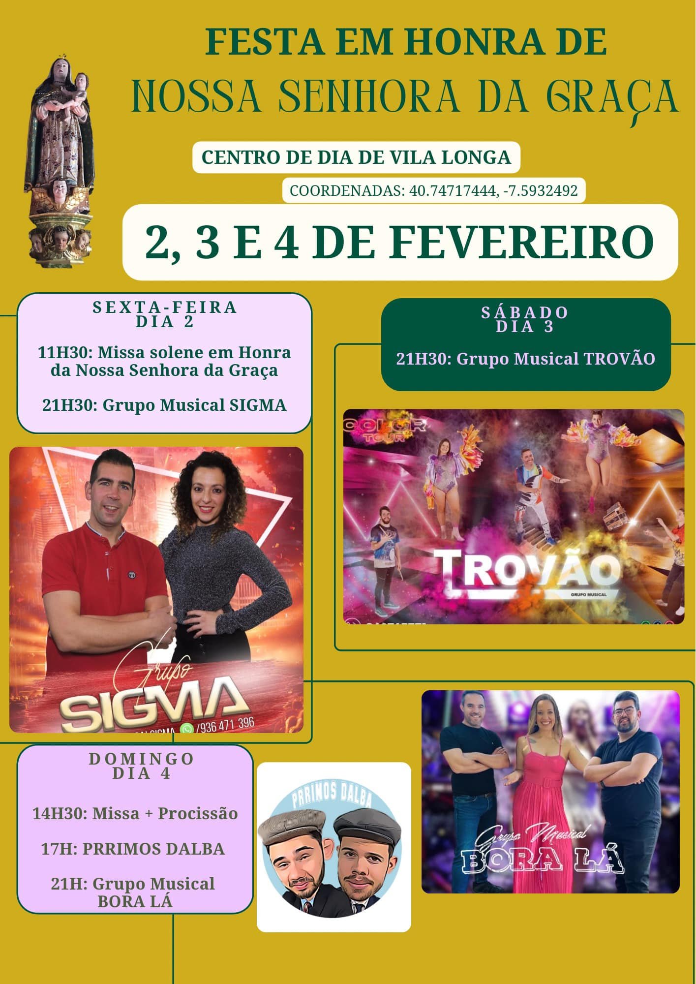 Cartaz Festa em Honra de Nossa Senhora da Graça 2024 - Vila Longa