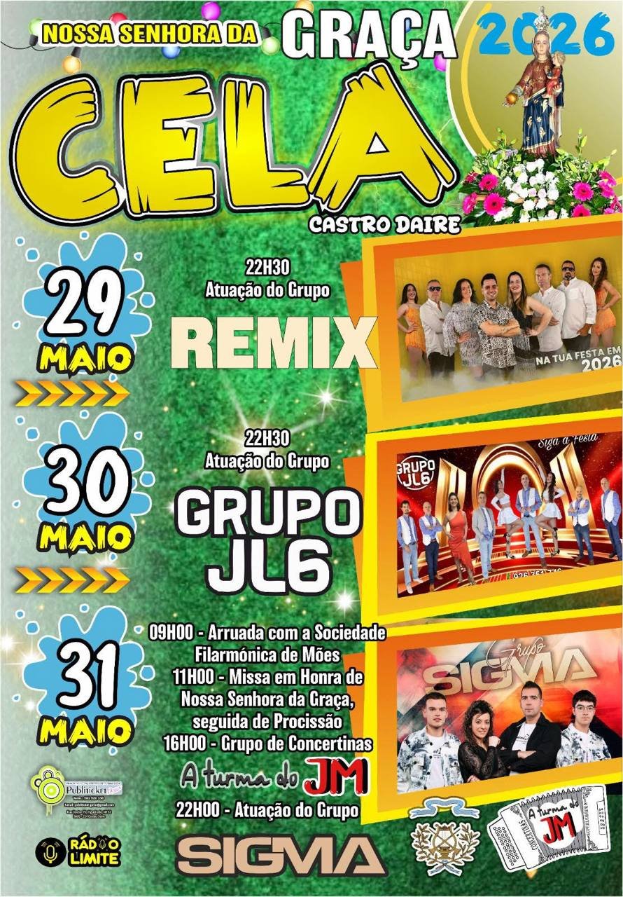 Cartaz Festa em honra de Nossa Senhora da Graça 2026 - Cela