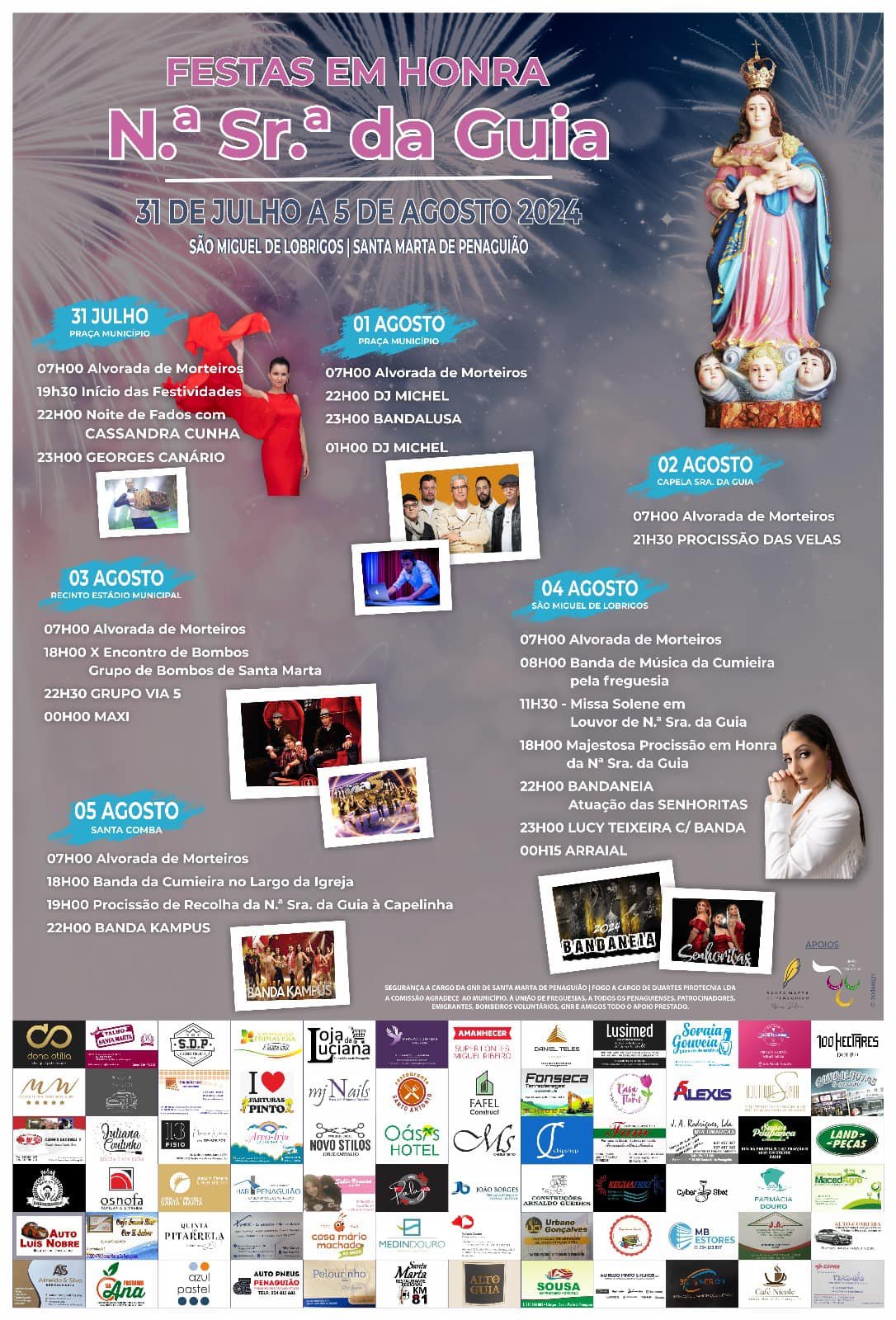 Cartaz Festa em Honra de Nossa Senhora da Guia 2024 - Santa Marta de Penaguião