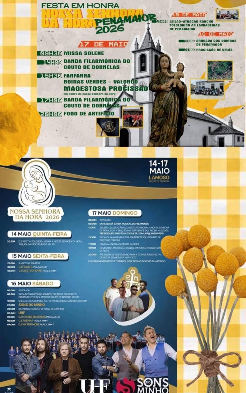 Cartaz Festa em honra de Nossa Senhora da Hora 2026 - Penamaior