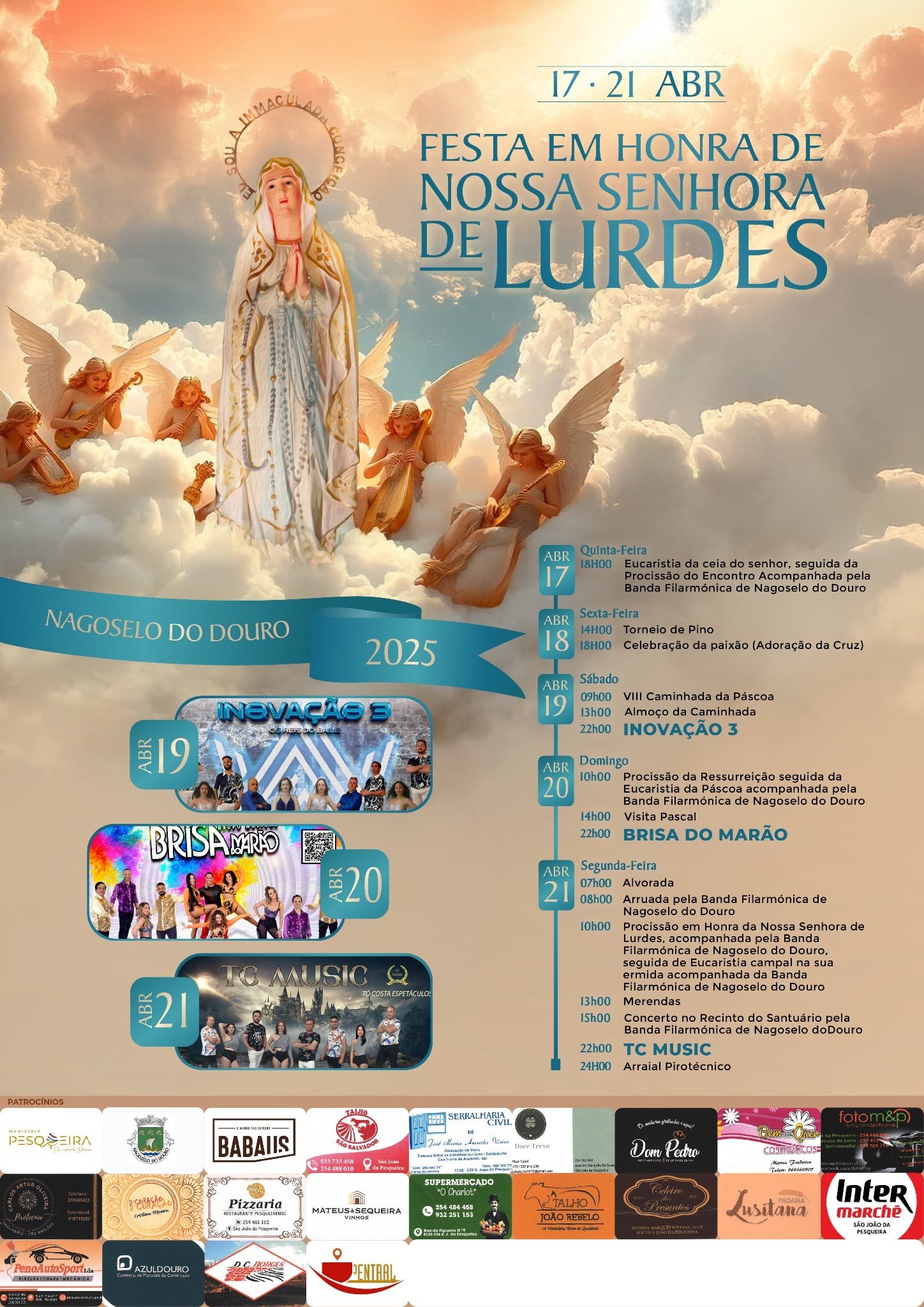 Cartaz Festa em Honra de Nossa Senhora da Lurdes 2025 - Nagoselo do Douro