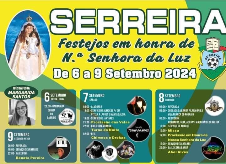 Cartaz Festa em Honra de Nossa Senhora da Luz 2024 - Serreira