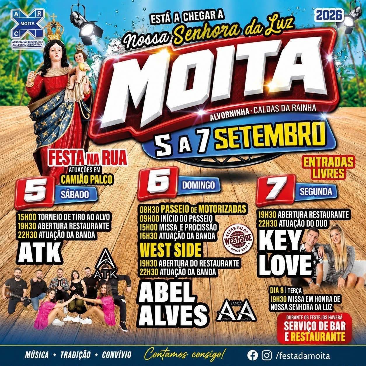 Cartaz Festa em honra de Nossa Senhora da Luz 2026 - Moita