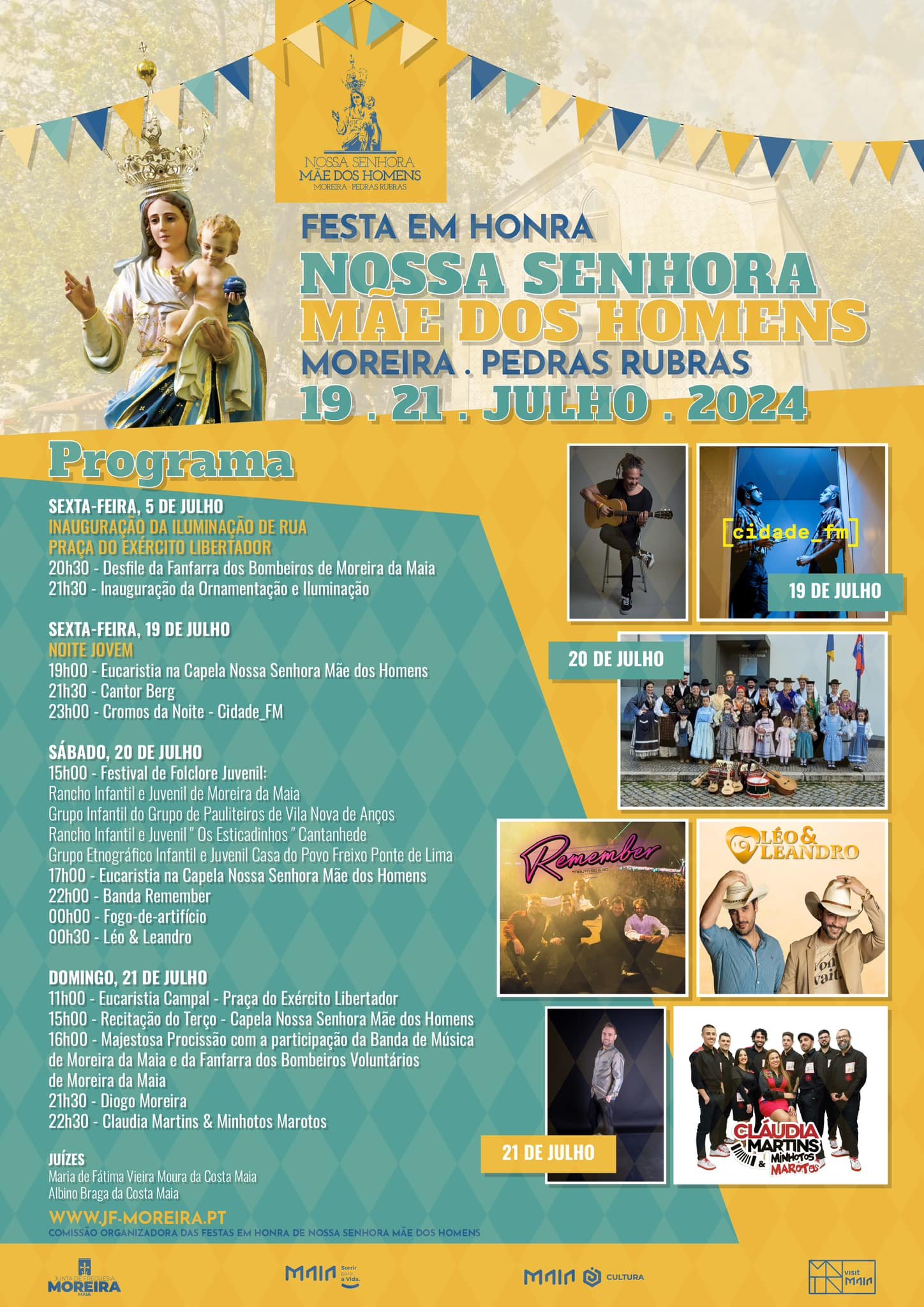 Cartaz Festa em Honra de Nossa Senhora da Mãe dos Homens 2024 - Moreira