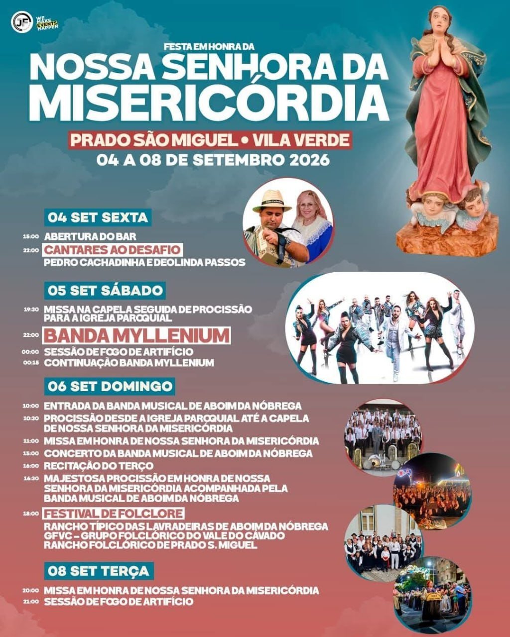 Cartaz Festa em honra de Nossa Senhora da Misericórdia 2026 - Prado São Miguel