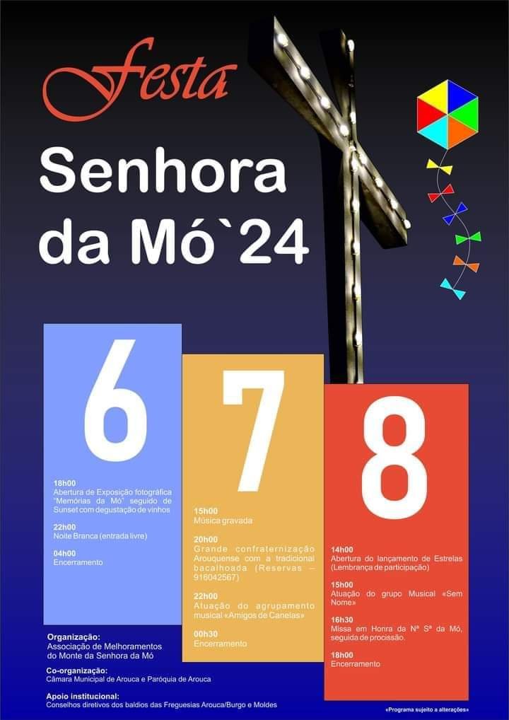 Cartaz Festa em honra de Nossa Senhora da Mó 2024 - Arouca