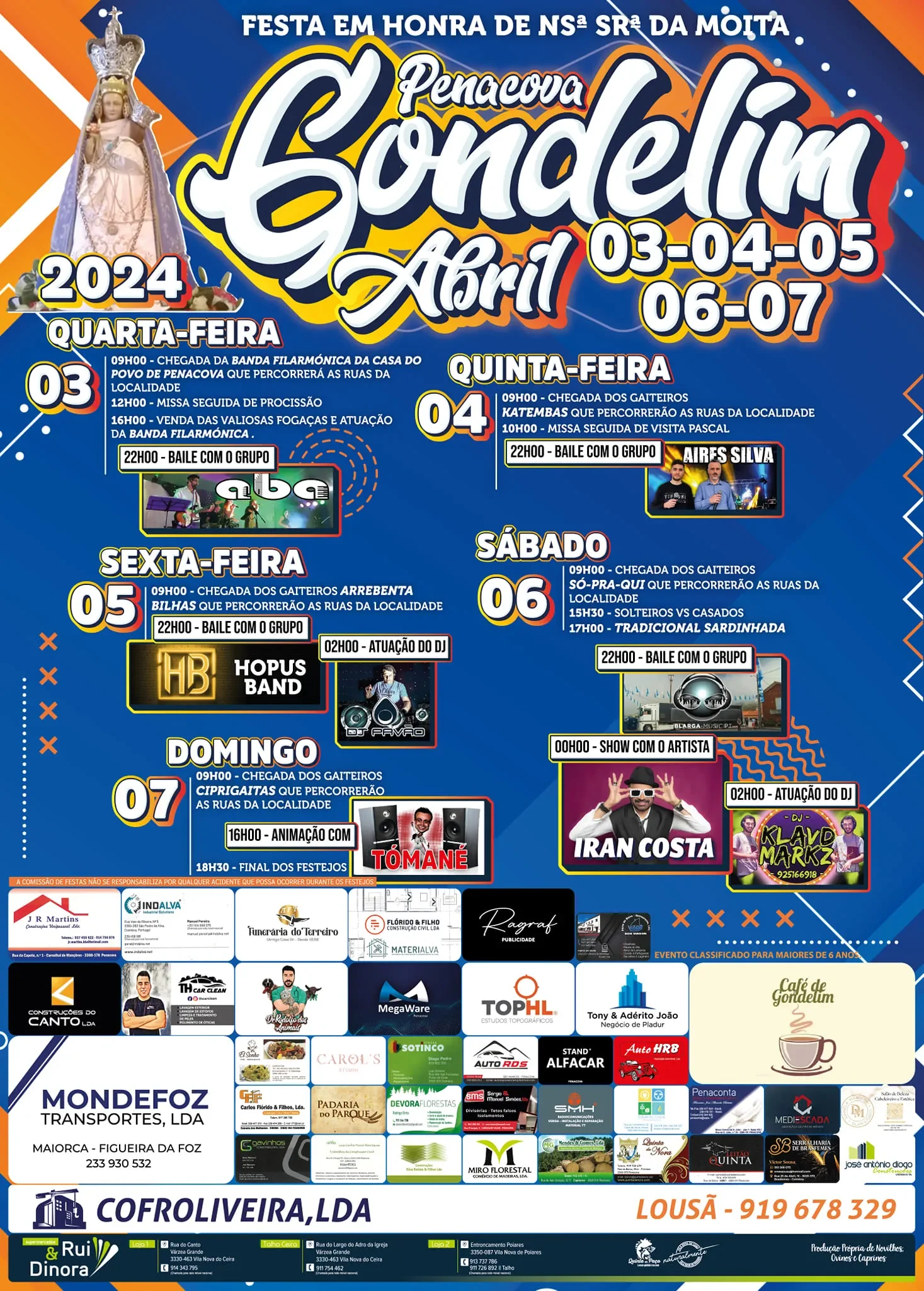 Cartaz Festa em Honra de Nossa Senhora da Moita 2024 - Gondelim