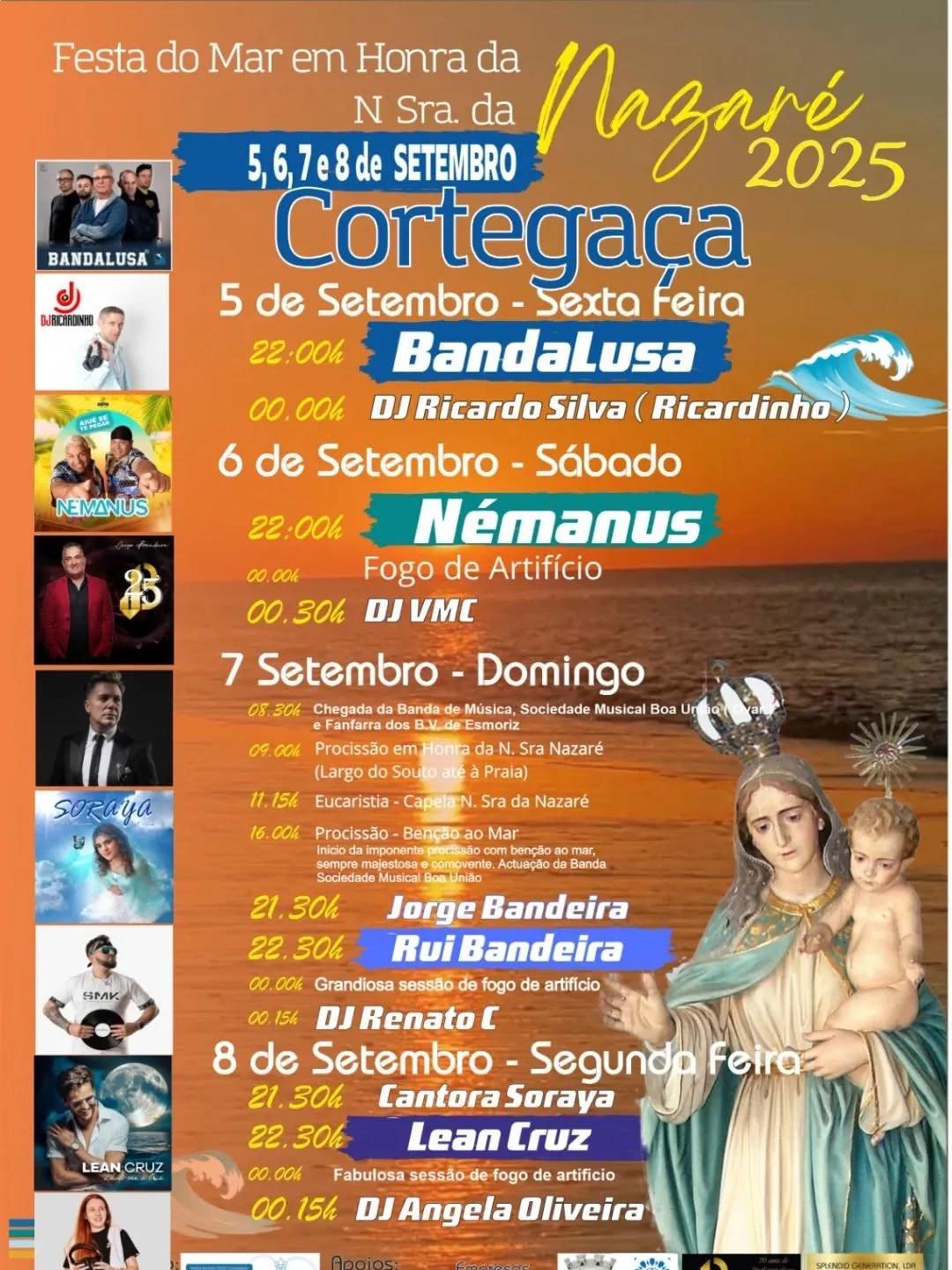 Cartaz Festa em Honra de Nossa Senhora da Nazaré 2025 - Cortegaça