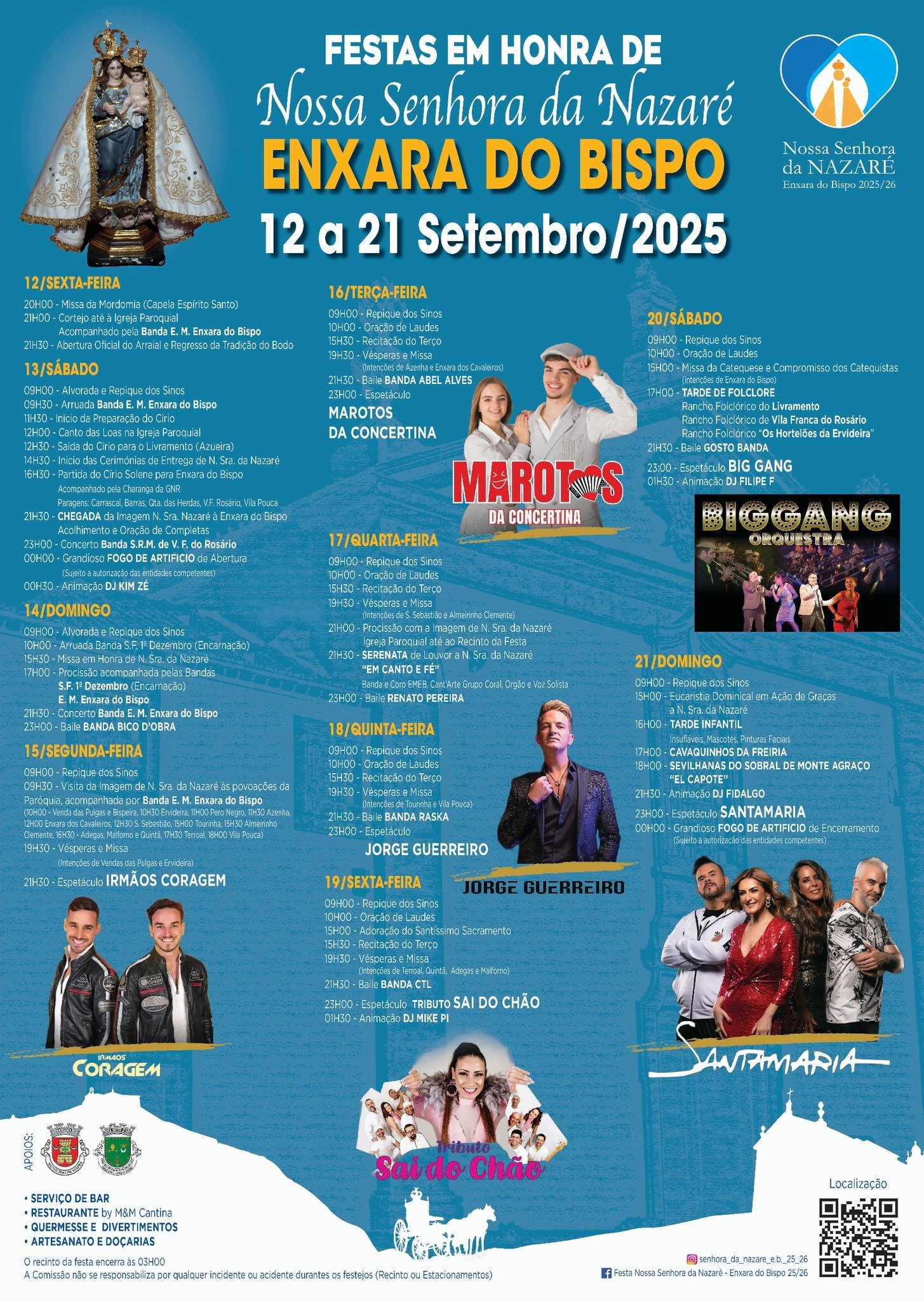 Cartaz Festa em Honra de Nossa Senhora da Nazaré 2025 - Enxara do Bispo
