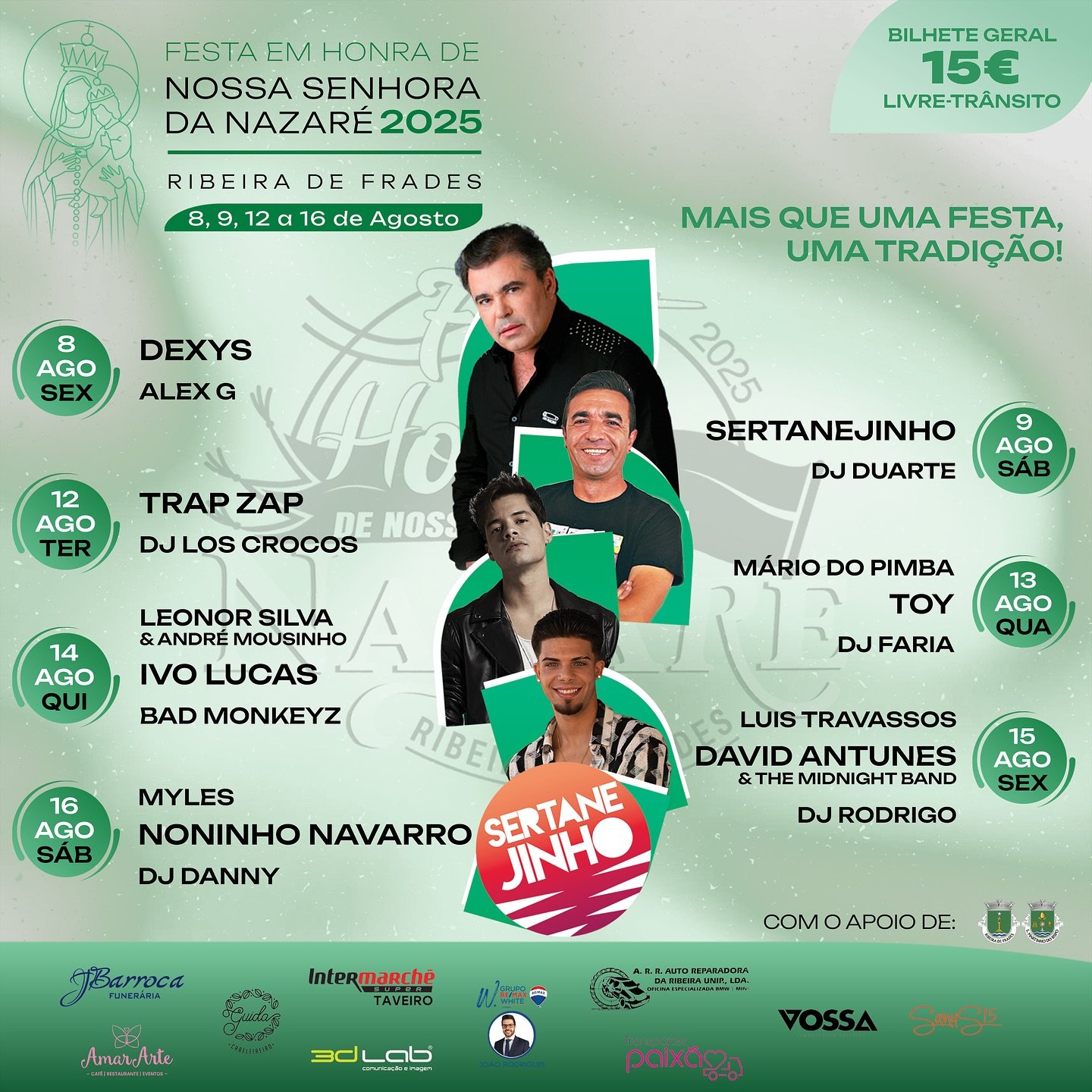 Cartaz Festa em Honra de Nossa Senhora da Nazaré 2025 - Ribeira de Frades