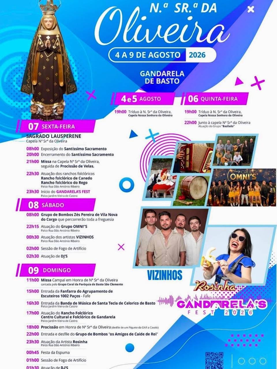 Cartaz Festa em honra de Nossa Senhora da Oliveira 2026 - Gandarela de Basto