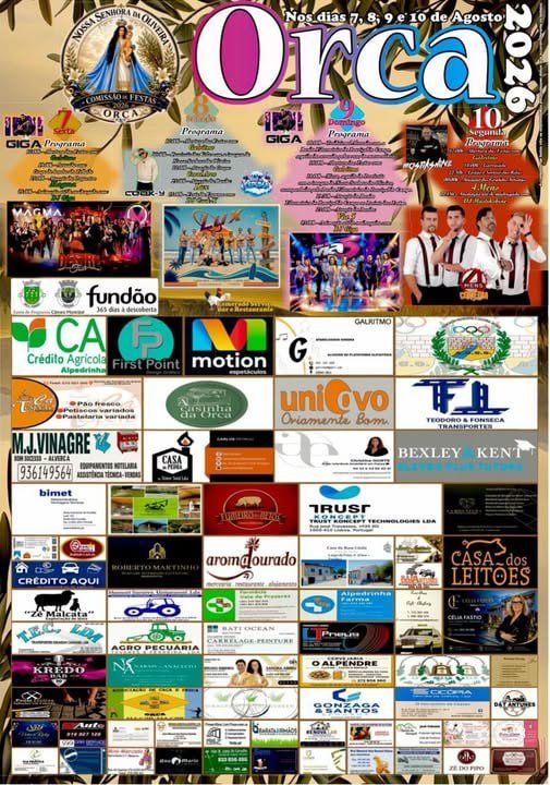Cartaz Festa em honra de Nossa Senhora da Orada 2026 - Orca