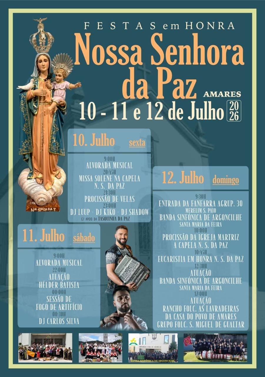 Cartaz Festa em honra de Nossa Senhora da Paz 2026 - Amares