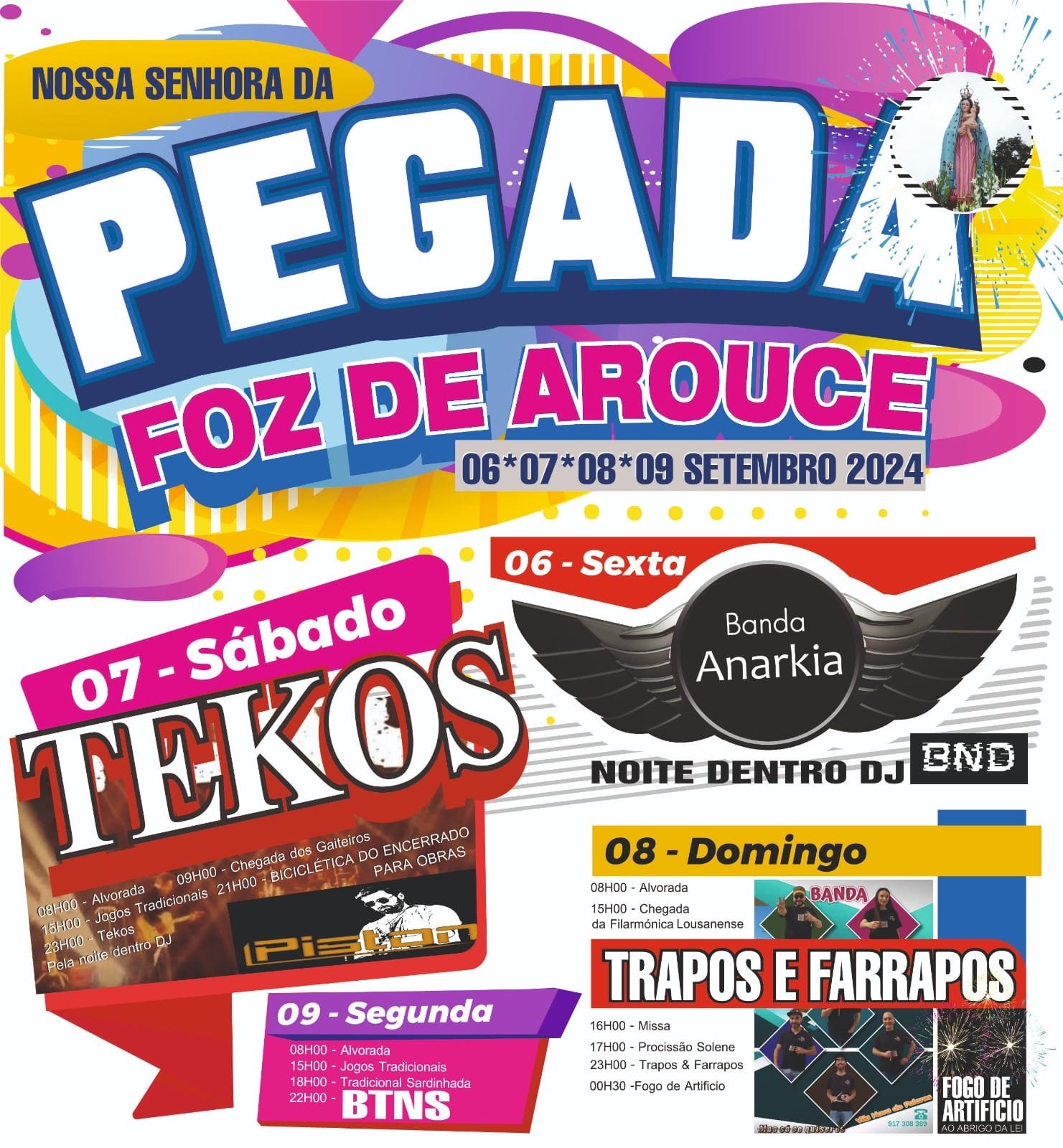 Cartaz Festa em Honra de Nossa Senhora da Pegada 2024 - Lousã