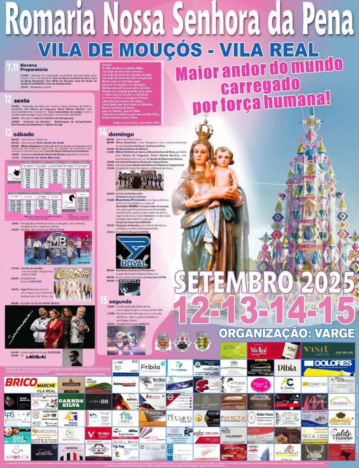 Cartaz Festa em honra de Nossa Senhora da Pena 2025 - Vila de Mouçós