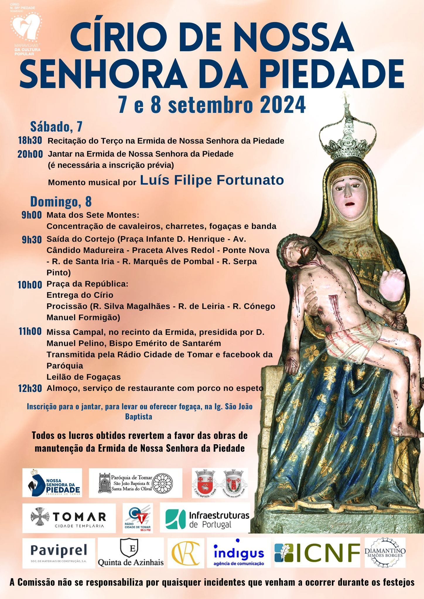 Cartaz Festa em Honra de Nossa Senhora da Piedade 2024 - Tomar