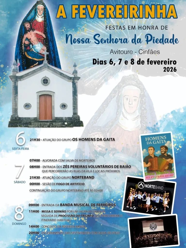 Cartaz Festa em honra de Nossa Senhora da Piedade 2026 - Avitoure