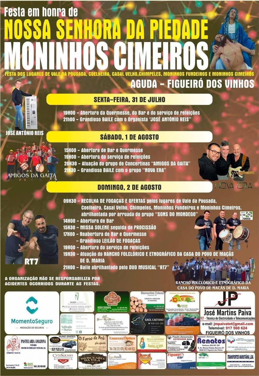 Cartaz Festa em honra de Nossa Senhora da Piedade 2026 - Moninhos Cimeiros