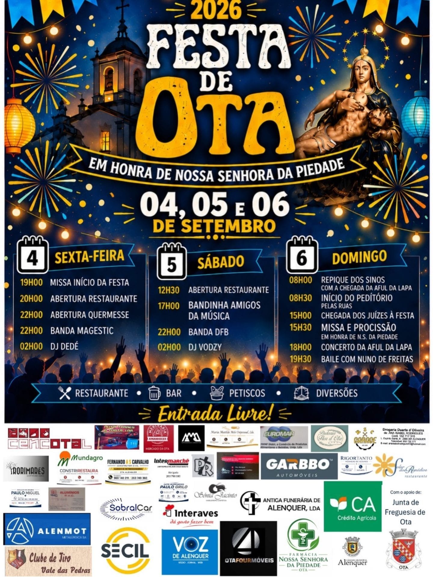 Cartaz Festa em honra de Nossa Senhora da Piedade 2026 - Ota