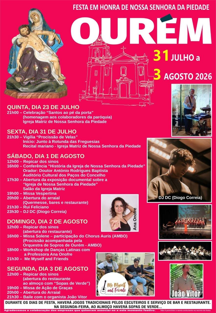Cartaz Festa em honra de Nossa Senhora da Piedade 2026 - Ourém