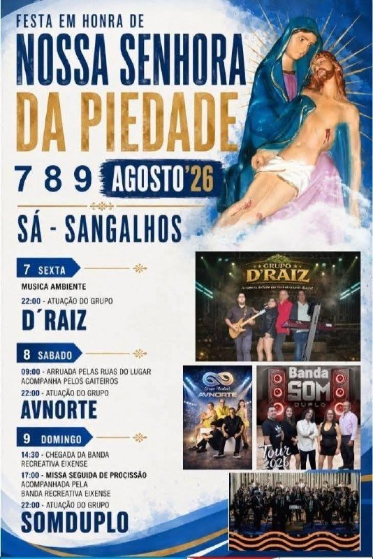 Cartaz Festa em honra de Nossa Senhora da Piedade 2026 - Sá