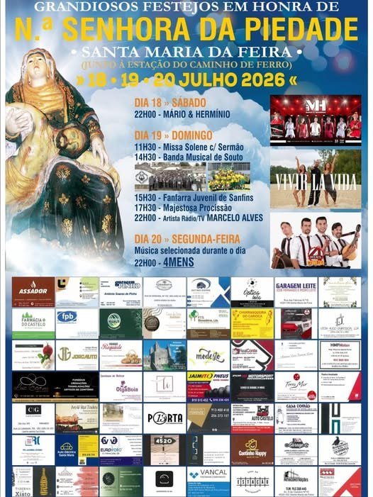 Cartaz Festa em honra de Nossa Senhora da Piedade 2026 - Santa Maria da Feira