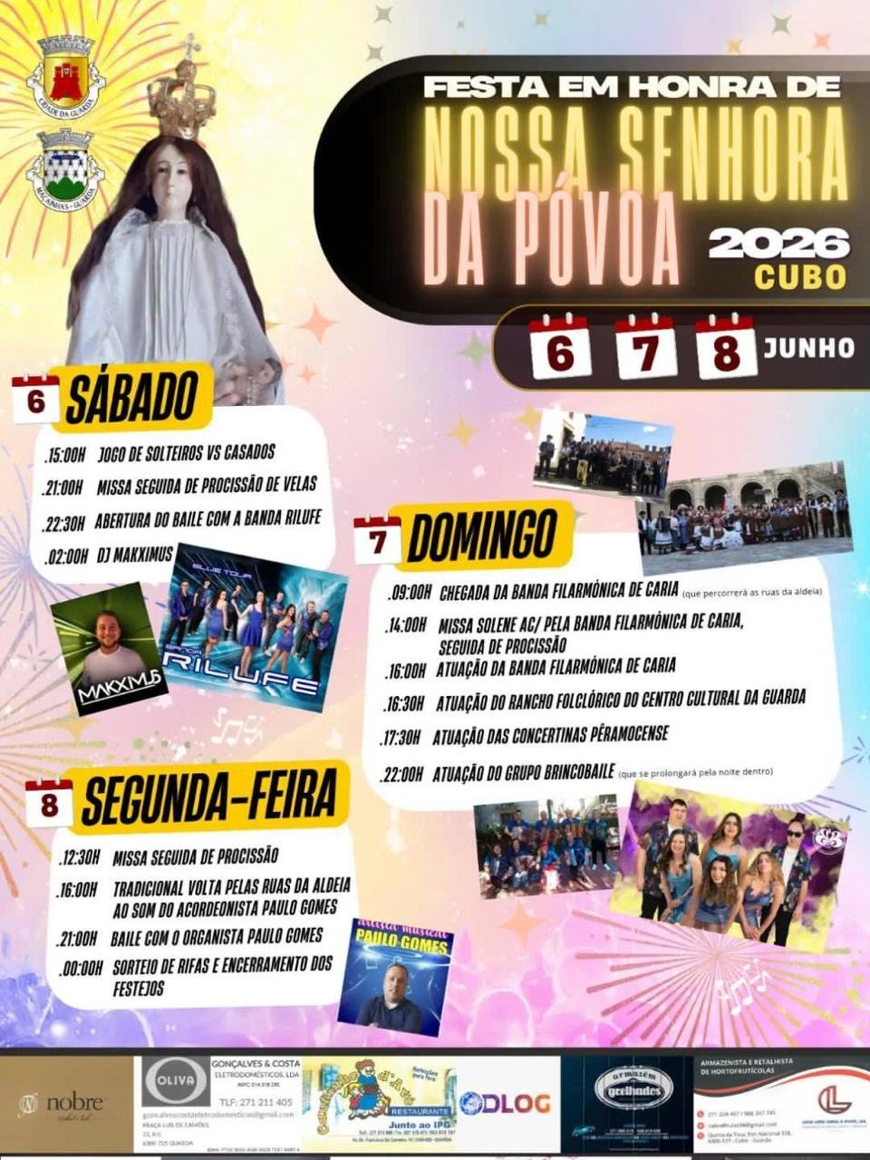 Cartaz Festa em honra de Nossa Senhora da Póvoa 2026 - Cubo