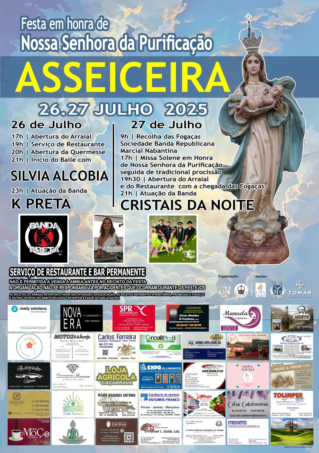 Cartaz Festa em Honra de Nossa Senhora da Purificação 2025 - Asseiceira