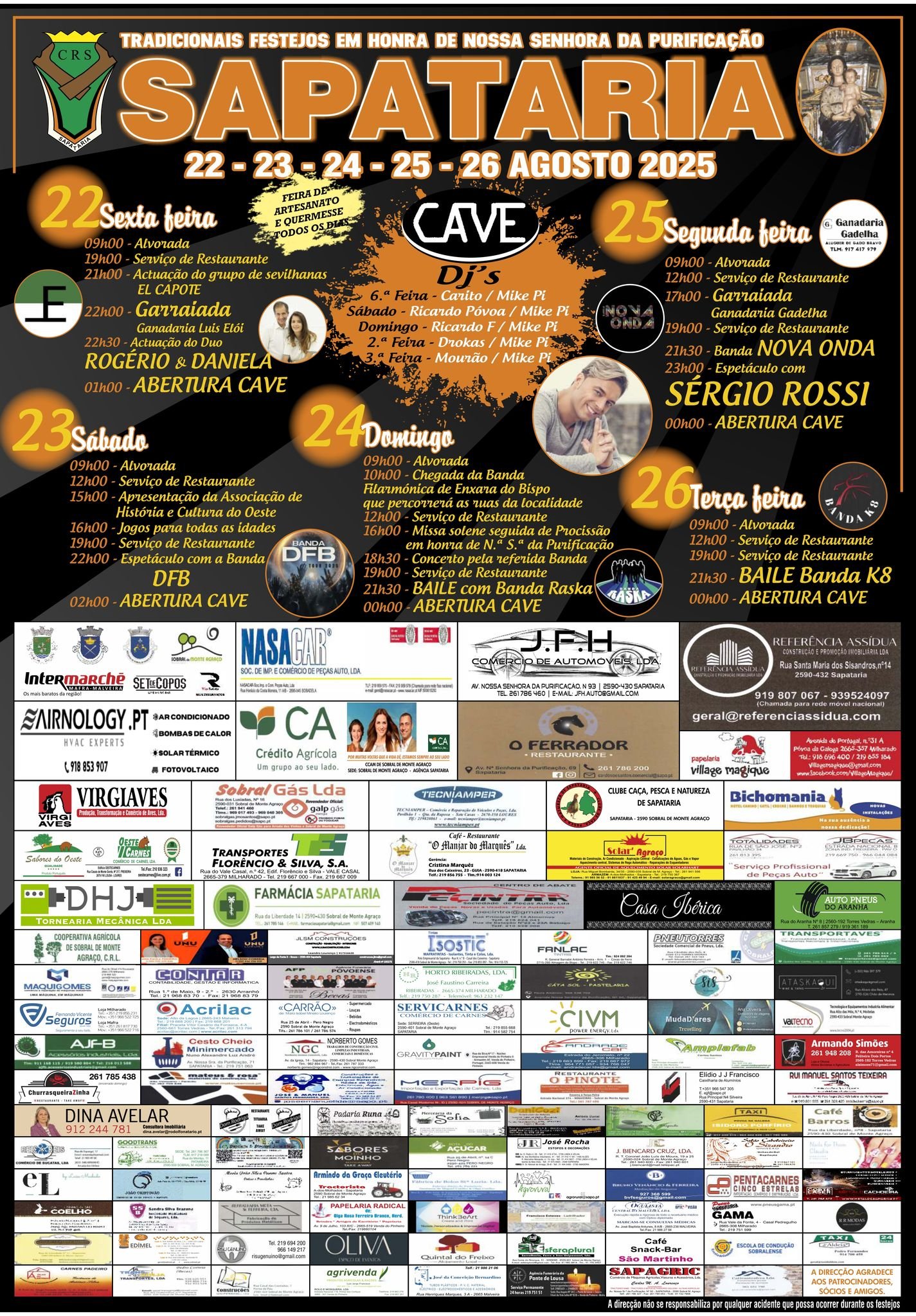 Cartaz Festa em Honra de Nossa Senhora da Purificação 2025 - Sapataria