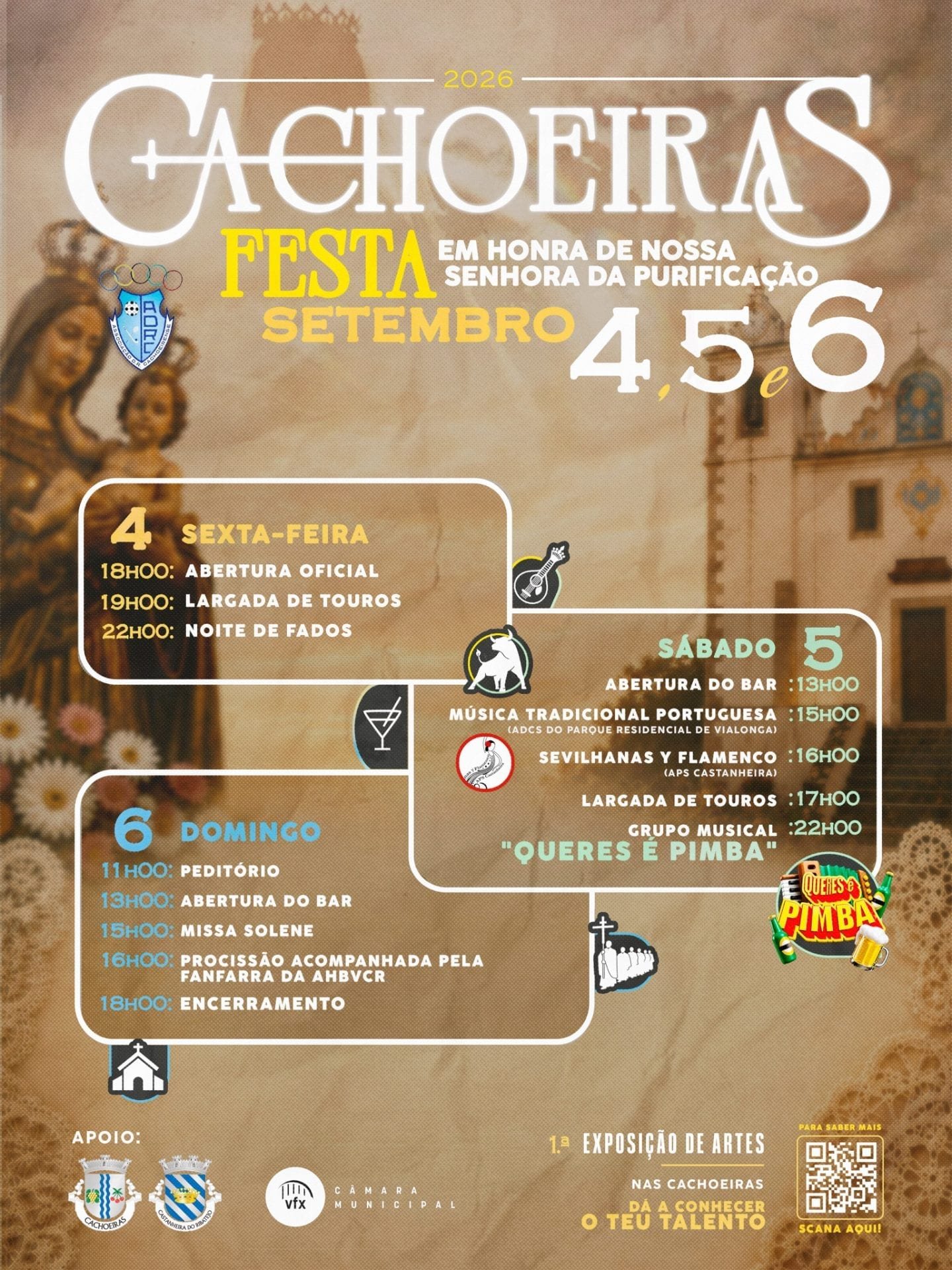 Cartaz Festa em honra de Nossa Senhora da Purificação 2026 - Cachoeiras